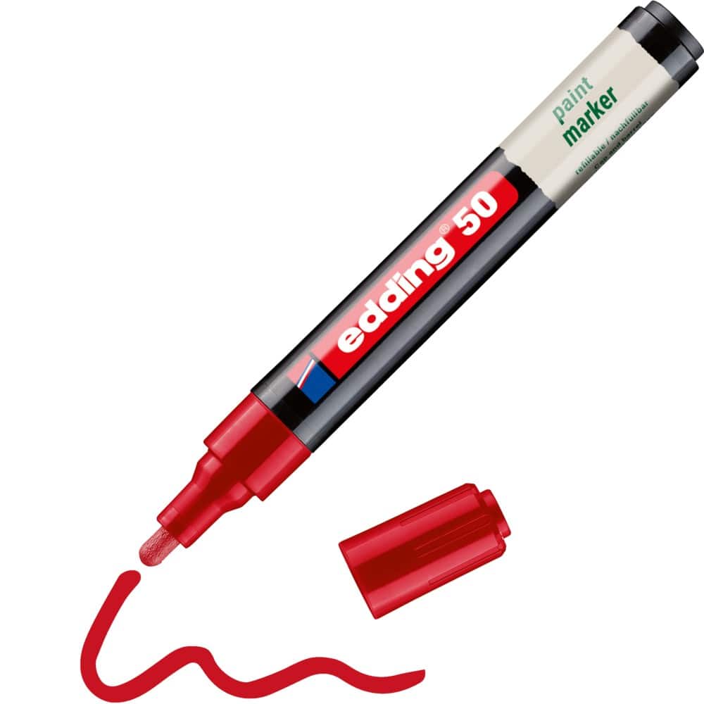 edding Permanent Paint Marker Red Medium Bullet Pack of 10