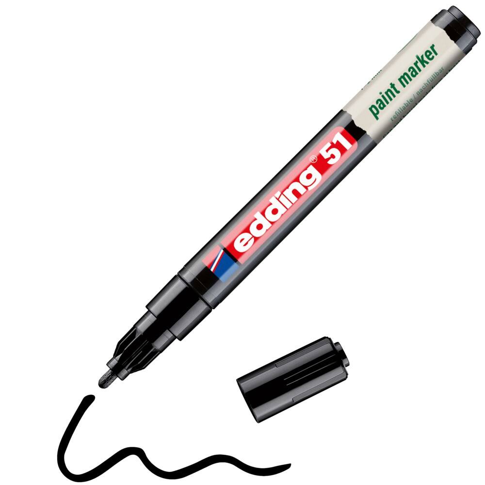 edding Permanent Paint Marker Black 1-2 mm Pack of 10