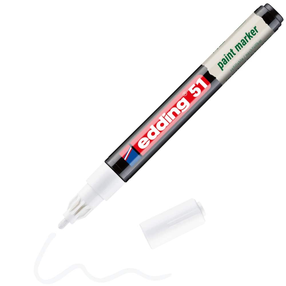 edding Permanent Paint Marker White Fine Bullet 1 - 2 mm Pack of 10