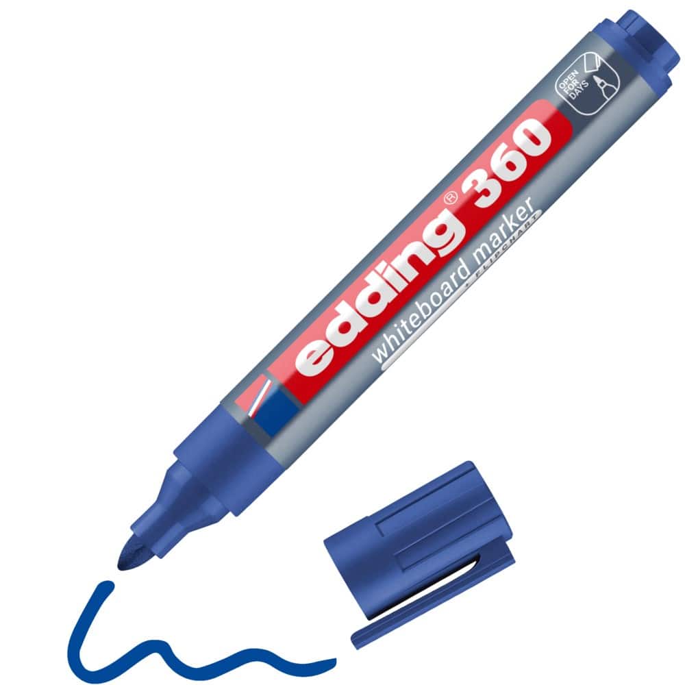 edding Non-permanent Whiteboard Marker Blue Medium Bullet 1.5 - 3 mm Pack of 10