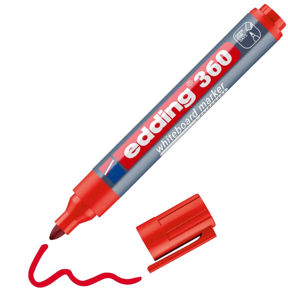 edding Non-permanent Whiteboard Marker Red Medium Bullet 1.5 - 3 mm Pack of 10
