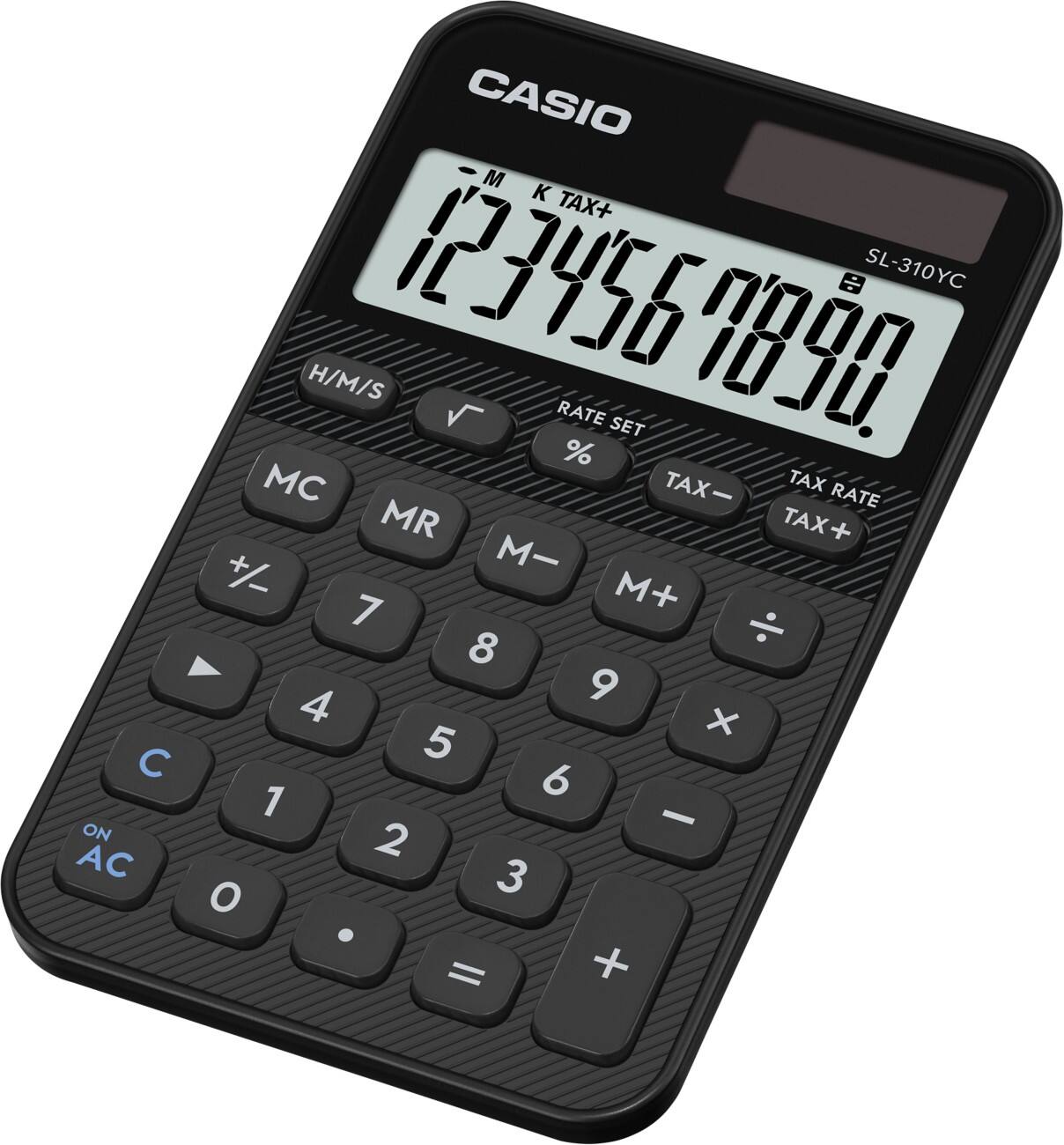 Casio Colorful Pocket Calculator 10 Digit Display Black SL-310YC-BK