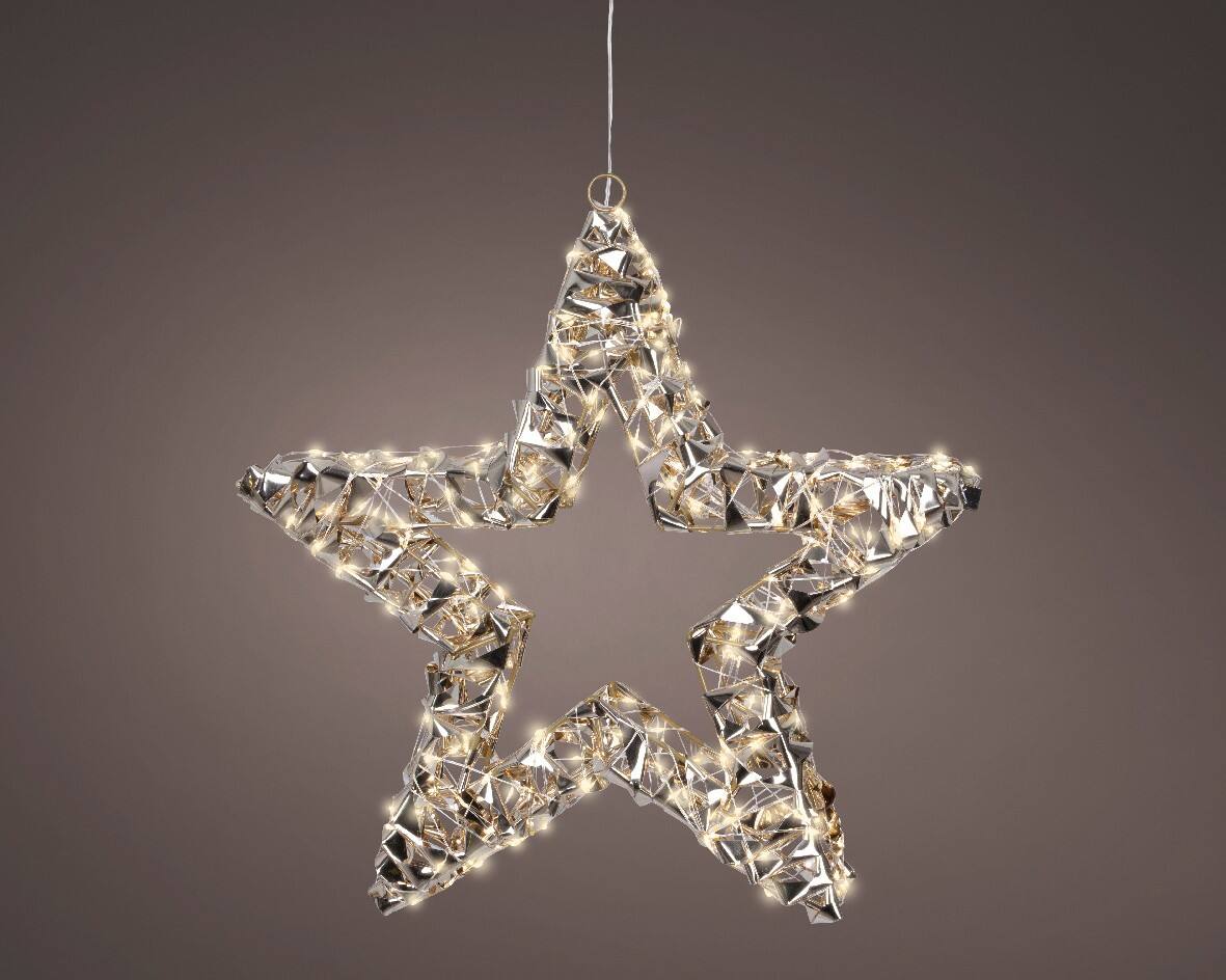 LUMINEO Light-Up Decoration Gold, White Star Micro LED