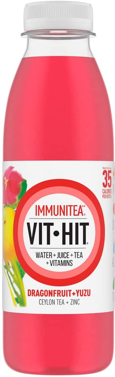 VITHIT Immunitea Dragonfruit and Yuzu 12 Bottles x 0.5 L