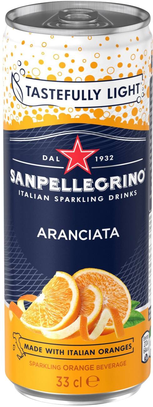 SANPELLEGRINO Aranciata Sparkling Orange 24 Cans x 0.33 L