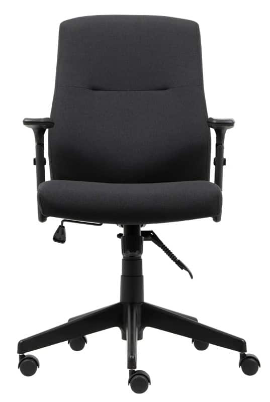 Viking Realspace Stanley Office Chair Knee Tilt Fabric Height-Adjustable Armrest Height-Adjustable Seat Black 110 kg 675 x 680 x 1,075 mm