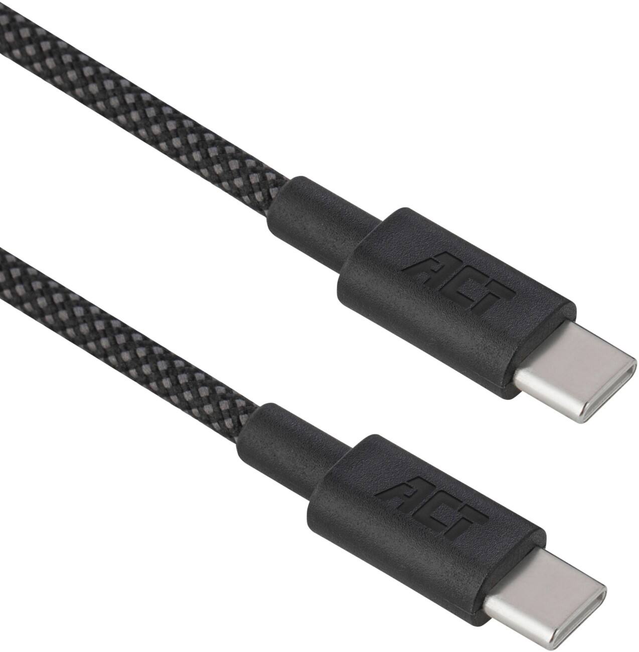 ACT USB 2.0 1 m USB-C Cable 60W PD Braided Black AC3082