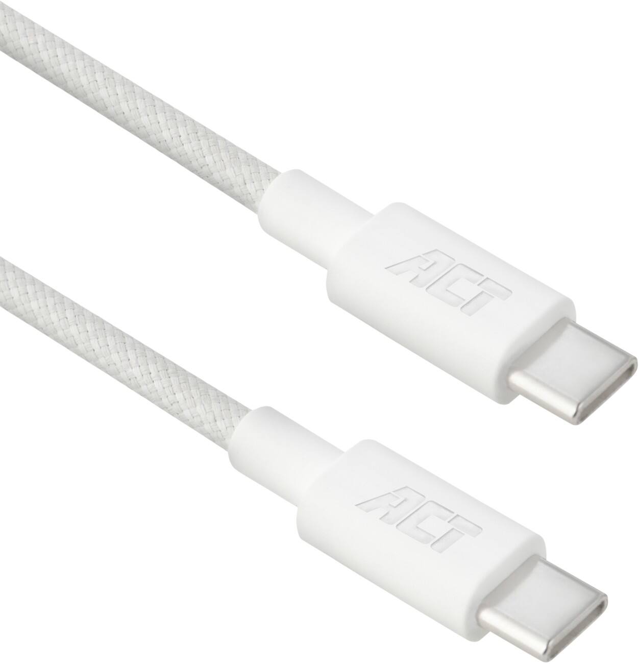 ACT USB 2.0 1 m USB-C Cable 240W PD 3.2 Braided White AC3084