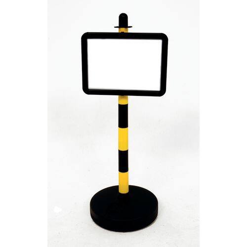 Chain Barrier Sign Holder Black Yellow 402766 Plastic A4