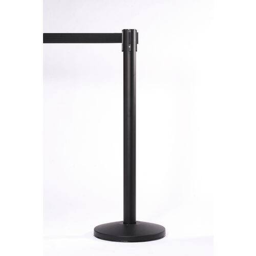 Freestanding Retractable Barrier Stell, Plastic 101.5 cm Black Pack of 2