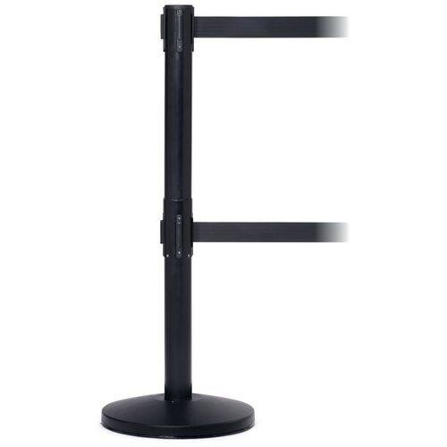 Freestanding Retractable Barrier Iron/plastic 5 x 101.5 cm Black Pack of 2