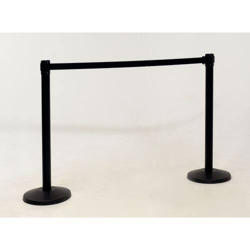 Retractable Barrier Stell, Plastic 5 x 101.5 cm Black Pack of 2