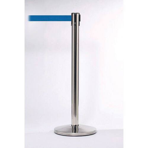 Freestanding Retractable Barrier Stell, Plastic 5 cm Silver, Blue Pack of 2
