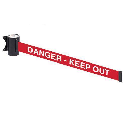 Wall Retractable Barrier Keep Out Steel 5 cm Red, White