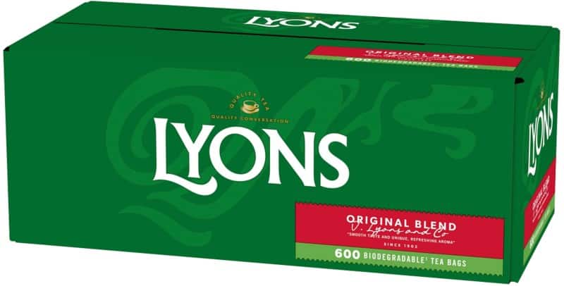 Lyons Original Blend 1 Cup Flat Black Tea Bags Pack of 600