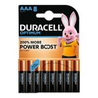 Duracell Battery Optimum AAA LR03 Alkaline 1.5 V Pack of 8
