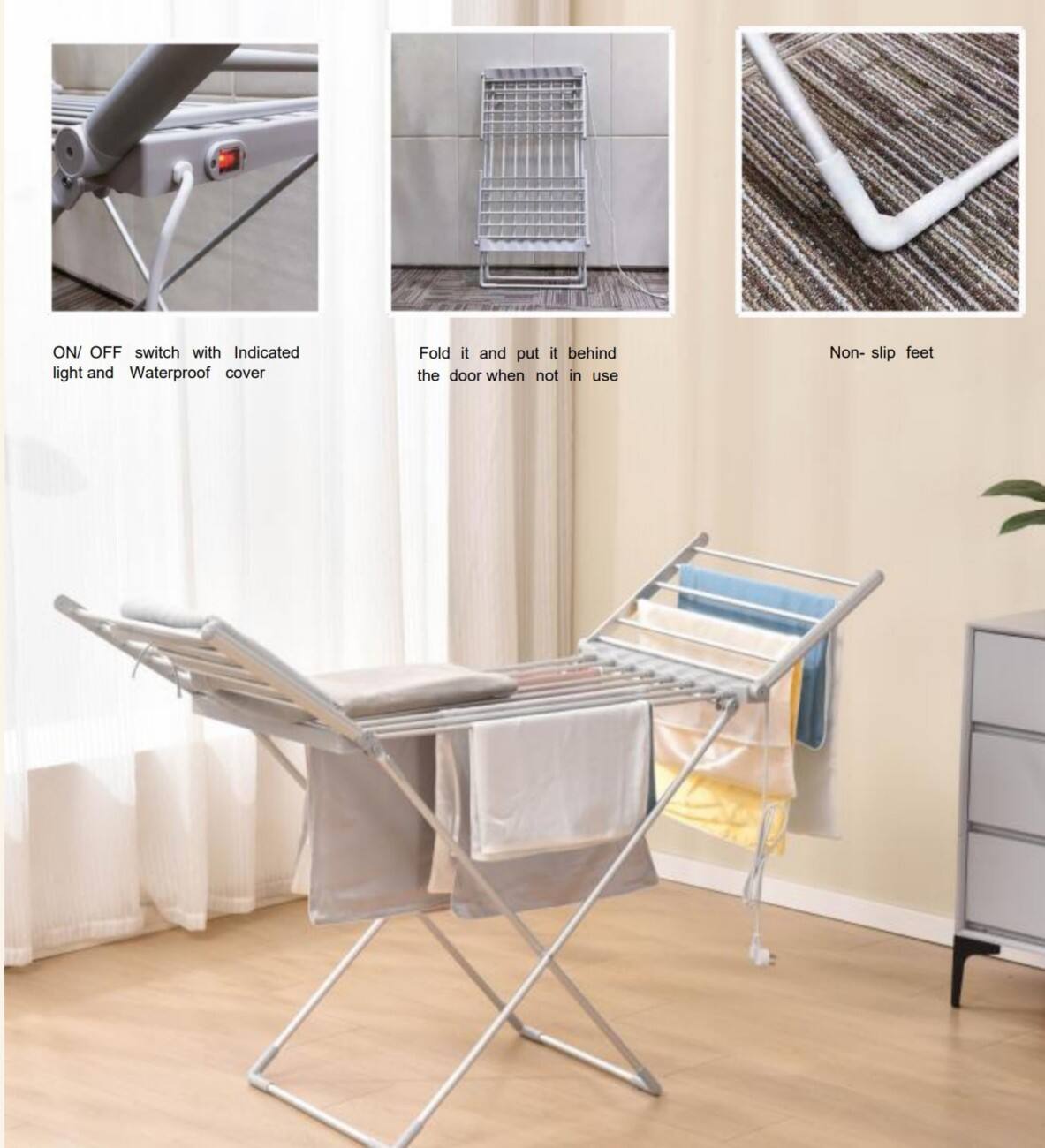 SHX Drying Rack Freestanding 230 W Silver