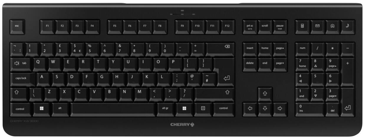 CHERRY KW3000 Silent Wireless Keyboard QWERTY UK Black