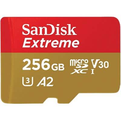 SanDisk Extreme MicroSDXC Card 256 GB Gold, Red