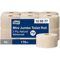 Tork Mini Jumbo Toilet Paper T2 2 Ply Natural 12 Rolls of 170m