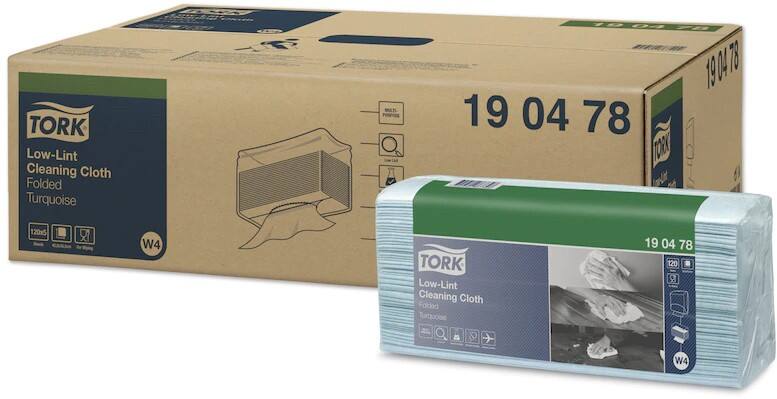 Tork Low-Lint Wiping Paper Turquoise 190478 120 Sheets Pack of 5