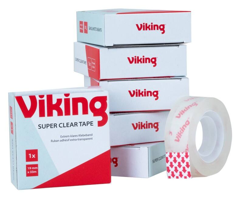 Viking Office Tape Crystal Clear Transparent 19 mm (W) x 33 m (L) PP (Polypropylene) Pack of 6 Rolls of 33 m