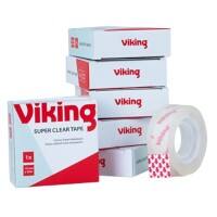 Viking Office Tape Crystal Clear Transparent 19 mm (W) x 33 m (L) PP (Polypropylene) Pack of 6 Rolls of 33 m