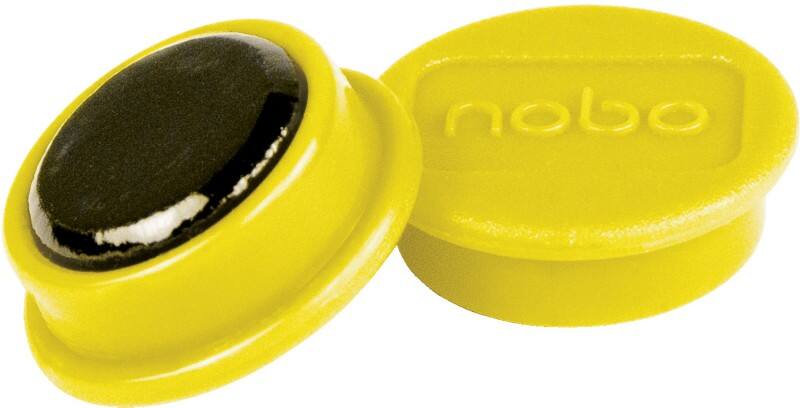 Nobo Whiteboard Magnets Yellow 0.1 kg Bearing Capacity 13 mm Pack of 10