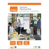 Nobo Flipchart Pad Plain, Squared 60 x 85 cm 90 gsm 50 Sheets