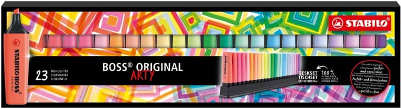 STABILO BOSS Highlighters, Assorted, Pack of 23