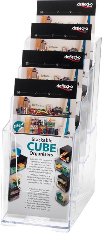 Deflecto Brochure Stand DL 12 (W) x 20 (D) x 25.5 (H) cm Transparent