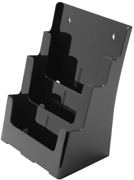 Deflecto Literature Display A4 Portrait 3 Tiers Plastic Black