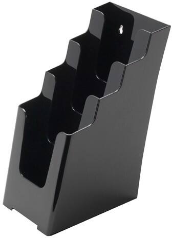 Deflecto Literature Display DL 4 Tiers Plastic Black