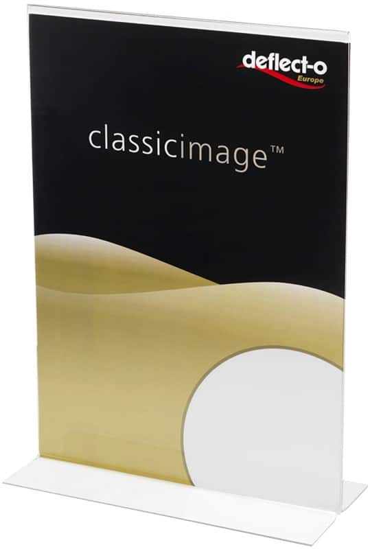 Deflecto Sign Holder A4 T-Shape 21 (W) x 9.3 (D) x 30.5 (H) cm Transparent