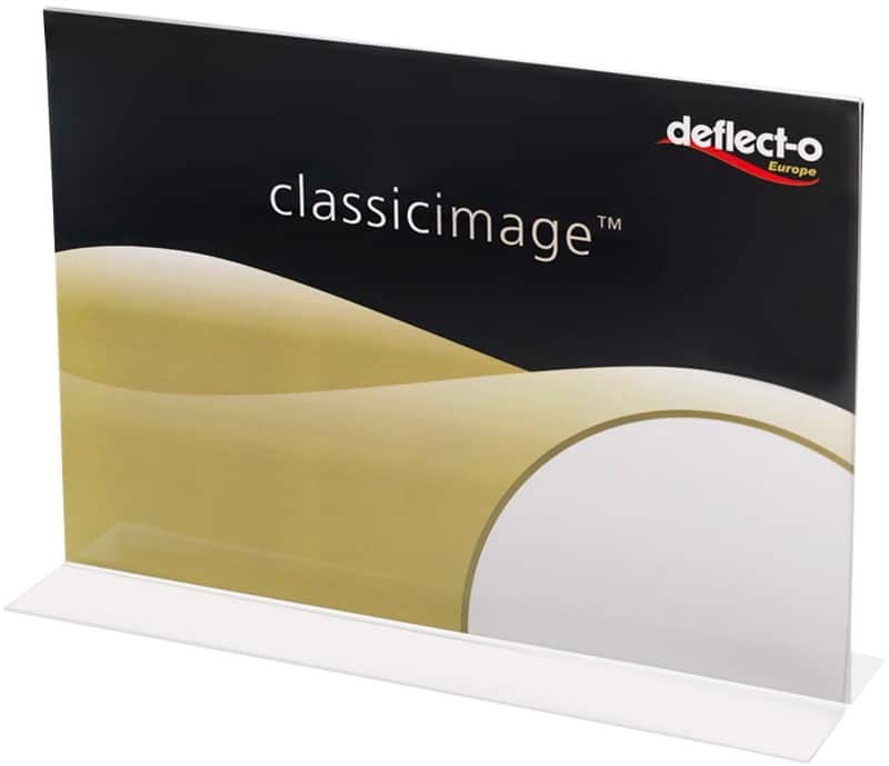 Deflecto Sign Holder A3 Landscape 1 Countertop Rectangle 42 (W) x 12.8 (D) x 30.5 (H) cm Transparent