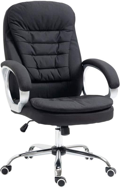 Vinsetto Office Chair Basic Tilt Fixed Armrest Height-Adjustable Seat Black 120 kg 921-170V71BK 750 x 640 x 1,110 mm