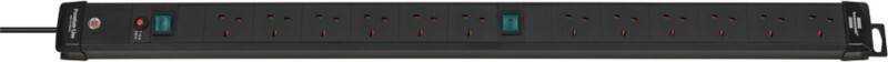 brennenstuhl Extension Lead 12 Way Black