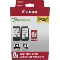 Canon 575, 576 Original Ink Cartridge Black, Cyan, Magenta, Yellow Pack of 2