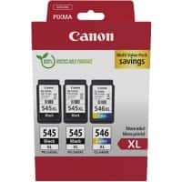 Canon 545, 546 Original Ink Cartridge Black, Cyan, Magenta, Yellow Multipack of 3