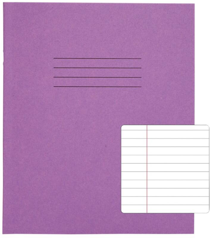 Rhino Exercise Book A5+ Ruled Stapled Side Bound Manila Purple Not perforated  48 Pages Pack of 100