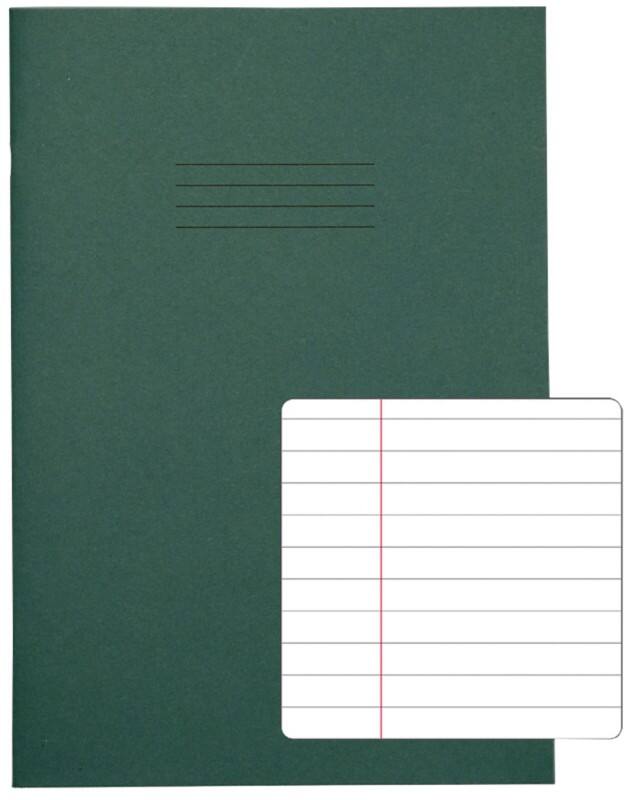 Rhino Exercise Book A4 Ruled Stapled Side Bound Manila Dark Green Not perforated  80 Pages Pack of 50
