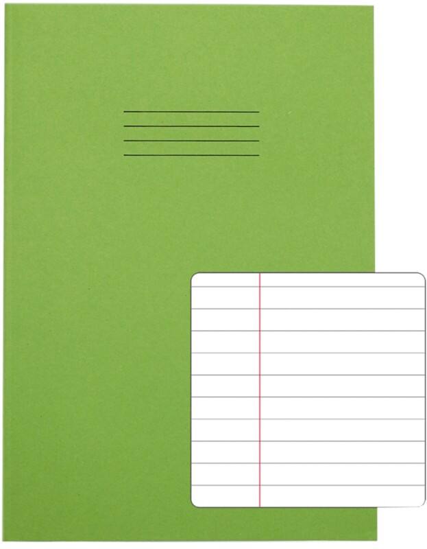 Rhino Exercise Book A4 Ruled Stapled Side Bound Manila Light Green Not perforated  80 Pages Pack of 50