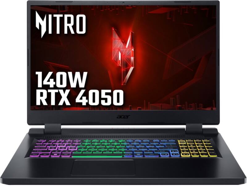 Acer Nitro AN517-55 Laptop 43.9 cm (17.3") 12th Gen i7-12650H 16 GB NVIDIA GeForce RTX 4050 Windows 11 Home