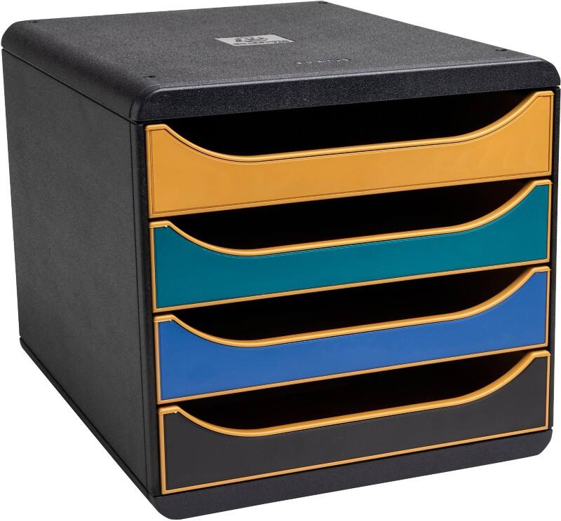 Exacompta Neo Deco Desktop Drawers PS (Polystyrene) Assorted 4 Drawers 27.8 x 34.7 x 26.7 cm A4 Maxi