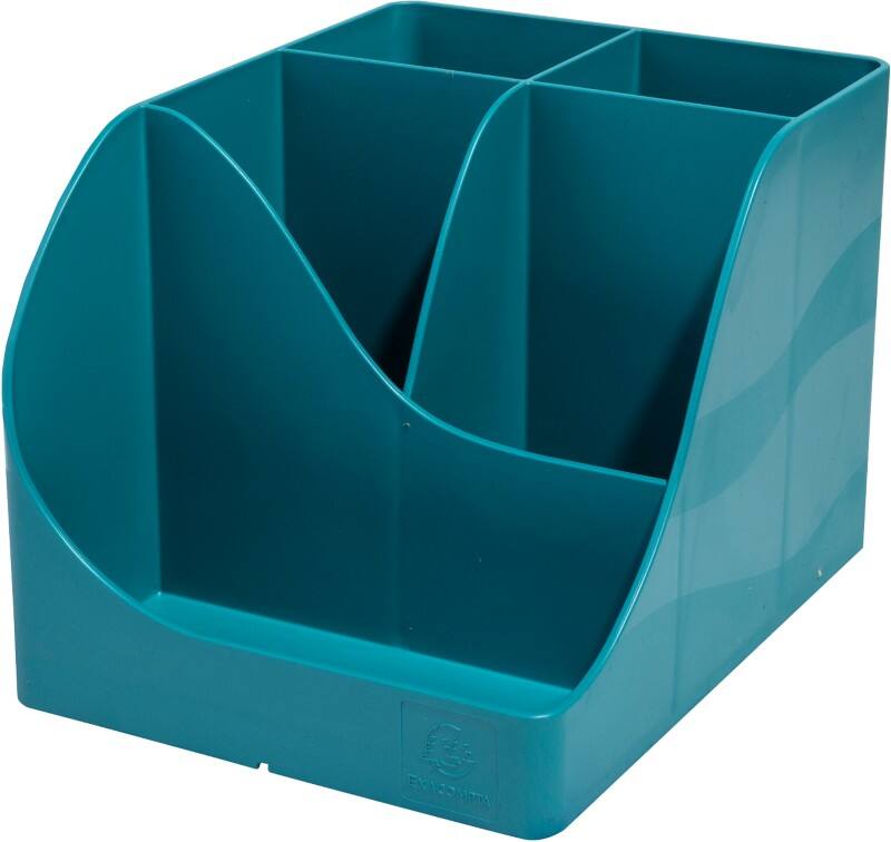 Exacompta Skandi Pen-Wave Desk Organiser 5 Compartments PS (Polystyrene) Pacific Blue
