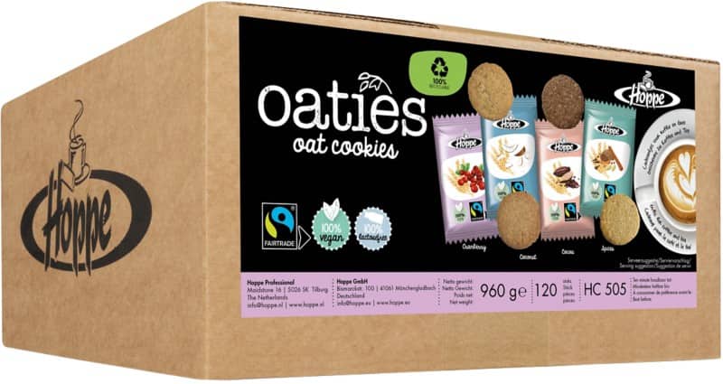 HOPPE Fairtrade Oaties Cranberry, Coconut, Cocoa and Cookie spice Cookies Pack of 120