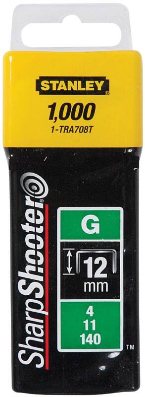 Stanley SharpShooter Staples 12 mm 1-TRA708T Metal Silver Pack of 1000
