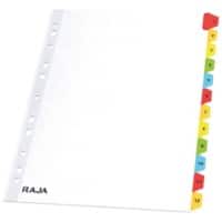 RAJA Mylar 1 to 12 Divider Assorted 12 Part Cardboard Rectangular 11 Holes