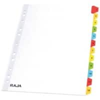 RAJA Mylar 1 to 12 Divider Assorted 12 Part Cardboard Rectangular 11 Holes