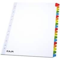 RAJA Mylar Alphabetical Assorted Multicolour 20 Part Cardboard, Paper, Plastic Rectangular 11 Holes